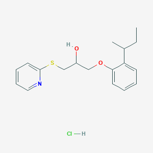 molecular formula C18H24ClNO2S B2549482 1-(2-(Sec-butyl)phenoxy)-3-(pyridin-2-ylthio)propan-2-ol hydrochloride CAS No. 1327617-12-8