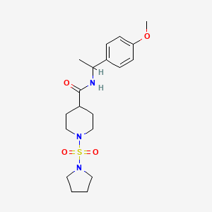 molecular formula C19H29N3O4S B2549514 N-(1-(4-methoxyphenyl)ethyl)-1-(pyrrolidin-1-ylsulfonyl)piperidine-4-carboxamide CAS No. 1428364-05-9