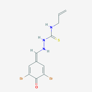 molecular formula C11H11Br2N3OS B254952 1-[(3,5-dibromo-4-oxocyclohexa-2,5-dien-1-ylidene)methylamino]-3-prop-2-enylthiourea 