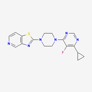 molecular formula C17H17FN6S B2549524 2-[4-(6-Cyclopropyl-5-fluoropyrimidin-4-yl)piperazin-1-yl]-[1,3]thiazolo[4,5-c]pyridine CAS No. 2380079-03-6