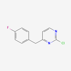 molecular formula C11H8ClFN2 B2549528 2-氯-4-(4-氟苄基)嘧啶 CAS No. 271258-54-9