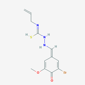 molecular formula C12H14BrN3O2S B254953 N-[[(E)-(3-bromo-5-methoxy-4-oxocyclohexa-2,5-dien-1-ylidene)methyl]amino]-N'-prop-2-enylcarbamimidothioic acid 