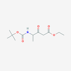 molecular formula C12H21NO5 B2549565 Ethyl 4-((tert-butoxycarbonyl)amino)-3-oxopentanoate CAS No. 66643-80-9