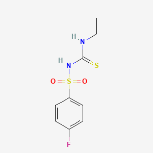 molecular formula C9H11FN2O2S2 B2549572 N-(乙基氨基甲酰硫代)-4-氟苯磺酰胺 CAS No. 709002-26-6