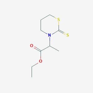 molecular formula C9H15NO2S2 B2549573 Ethyl 2-(2-thioxo-1,3-thiazinan-3-yl)propanoate CAS No. 866151-58-8