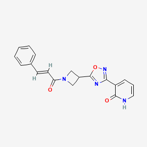 molecular formula C19H16N4O3 B2549574 (E)-3-(5-(1-肉桂酰氮杂环丁烷-3-基)-1,2,4-恶二唑-3-基)吡啶-2(1H)-酮 CAS No. 1396891-23-8