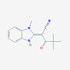 molecular formula C15H17N3O B254958 (2E)-4,4-dimethyl-2-(3-methyl-1H-benzimidazol-2-ylidene)-3-oxopentanenitrile 