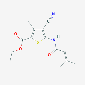 molecular formula C14H16N2O3S B254959 Ethyl 4-cyano-3-methyl-5-(3-methylbut-2-enoylamino)thiophene-2-carboxylate 