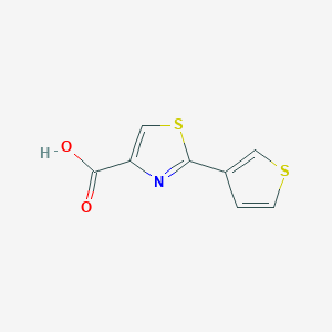 molecular formula C8H5NO2S2 B2549593 2-(Thiophen-3-yl)-1,3-thiazole-4-carboxylic acid CAS No. 868238-00-0