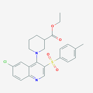 molecular formula C24H25ClN2O4S B2549597 Ethyl 1-(6-chloro-3-tosylquinolin-4-yl)piperidine-3-carboxylate CAS No. 872206-93-4