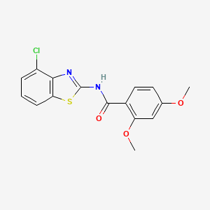 molecular formula C16H13ClN2O3S B2549602 N-(4-chloro-1,3-benzothiazol-2-yl)-2,4-dimethoxybenzamide CAS No. 476275-80-6