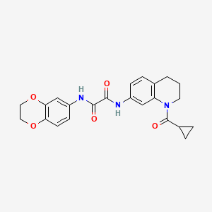 molecular formula C23H23N3O5 B2549603 N-[1-(cyclopropanecarbonyl)-3,4-dihydro-2H-quinolin-7-yl]-N'-(2,3-dihydro-1,4-benzodioxin-6-yl)oxamide CAS No. 898447-50-2