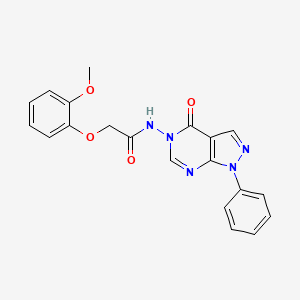 molecular formula C20H17N5O4 B2549604 2-(2-甲氧基苯氧基)-N-(4-氧代-1-苯基-1H-吡唑并[3,4-d]嘧啶-5(4H)-基)乙酰胺 CAS No. 899996-56-6