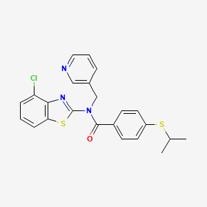 molecular formula C23H20ClN3OS2 B2549608 N-(4-氯苯并[d]噻唑-2-基)-4-(异丙硫基)-N-(吡啶-3-基甲基)苯甲酰胺 CAS No. 920395-21-7