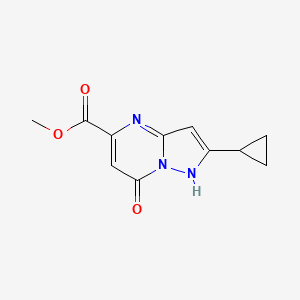 molecular formula C11H11N3O3 B2549610 Methyl 2-cyclopropyl-7-oxo-1H-pyrazolo[1,5-a]pyrimidine-5-carboxylate CAS No. 2122513-91-9