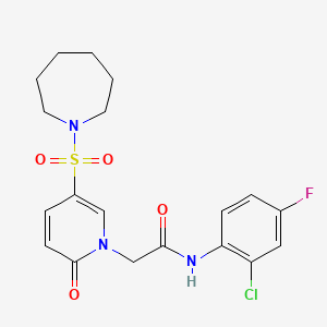molecular formula C19H21ClFN3O4S B2549613 2-[5-(azepan-1-ylsulfonyl)-2-oxopyridin-1(2H)-yl]-N-(2-chloro-4-fluorophenyl)acetamide CAS No. 1359625-92-5