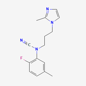 molecular formula C15H17FN4 B2549615 N-cyano-2-fluoro-5-methyl-N-[3-(2-methyl-1H-imidazol-1-yl)propyl]aniline CAS No. 1797094-87-1