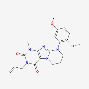 molecular formula C20H23N5O4 B2549618 9-(2,5-dimethoxyphenyl)-1-methyl-3-prop-2-enyl-7,8-dihydro-6H-purino[7,8-a]pyrimidine-2,4-dione CAS No. 887695-37-6