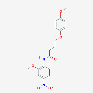 molecular formula C18H20N2O6 B254962 N-{4-nitro-2-methoxyphenyl}-4-(4-methoxyphenoxy)butanamide 