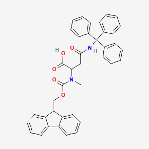 molecular formula C39H34N2O5 B2549640 (S)-2-((((9H-Fluoren-9-yl)methoxy)carbonyl)(methyl)amino)-4-oxo-4-(tritylamino)butanoic acid CAS No. 941296-80-6