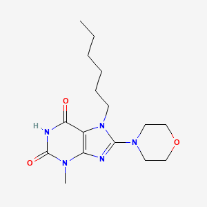 B2549644 7-Hexyl-3-methyl-8-morpholin-4-ylpurine-2,6-dione CAS No. 313230-30-7