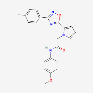 molecular formula C22H20N4O3 B2549646 N-(4-甲氧基苯基)-2-{2-[3-(4-甲基苯基)-1,2,4-恶二唑-5-基]-1H-吡咯-1-基}乙酰胺 CAS No. 1261012-68-3