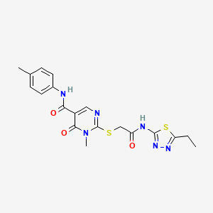 B2549648 2-((2-((5-ethyl-1,3,4-thiadiazol-2-yl)amino)-2-oxoethyl)thio)-1-methyl-6-oxo-N-(p-tolyl)-1,6-dihydropyrimidine-5-carboxamide CAS No. 894041-01-1