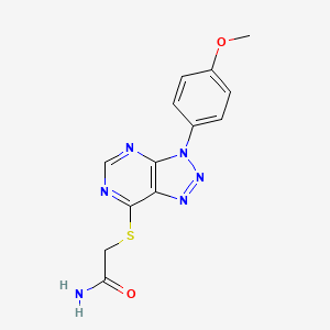 molecular formula C13H12N6O2S B2549659 2-[3-(4-甲氧基苯基)三唑并[4,5-d]嘧啶-7-基]硫代乙酰胺 CAS No. 863500-18-9