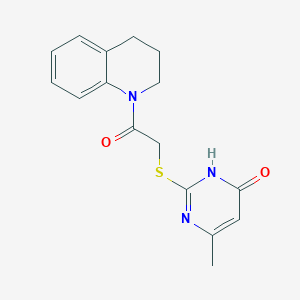 molecular formula C16H17N3O2S B2549660 1-(3,4-二氢喹啉-1(2H)-基)-2-((4-羟基-6-甲基嘧啶-2-基)硫代)乙酮 CAS No. 332383-04-7