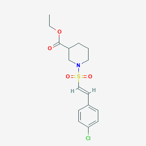 molecular formula C16H20ClNO4S B2549670 1-[(E)-2-(4-氯苯基)乙烯基]磺酰基哌啶-3-羧酸乙酯 CAS No. 1252569-84-8