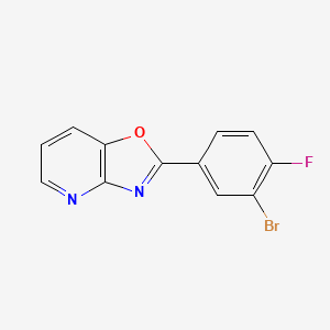 molecular formula C12H6BrFN2O B2549671 2-(3-溴-4-氟苯基)-[1,3]恶唑并[4,5-b]吡啶 CAS No. 1536142-91-2