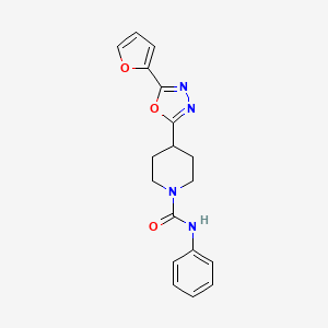 molecular formula C18H18N4O3 B2549674 4-(5-(呋喃-2-基)-1,3,4-恶二唑-2-基)-N-苯基哌啶-1-甲酰胺 CAS No. 1169996-74-0