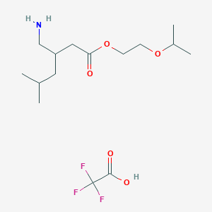molecular formula C15H28F3NO5 B2549678 2-(Propan-2-yloxy)ethyl 3-(aminomethyl)-5-methylhexanoate, trifluoroacetic acid CAS No. 1909306-08-6
