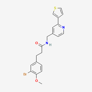 B2549679 3-(3-bromo-4-methoxyphenyl)-N-((2-(thiophen-3-yl)pyridin-4-yl)methyl)propanamide CAS No. 2034432-80-7