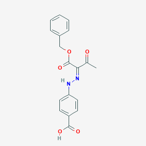 molecular formula C18H16N2O5 B254969 4-[(2Z)-2-(1,3-dioxo-1-phenylmethoxybutan-2-ylidene)hydrazinyl]benzoic acid 