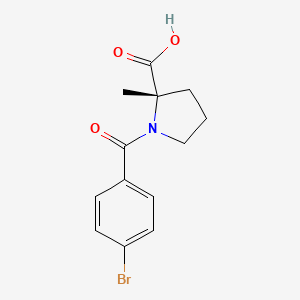 B2549734 (2S)-1-[(4-Bromophenyl)carbonyl]-2-methylpyrrolidine-2-carboxylic acid CAS No. 2140265-41-2