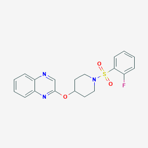 B2549744 2-((1-((2-Fluorophenyl)sulfonyl)piperidin-4-yl)oxy)quinoxaline CAS No. 1704602-05-0