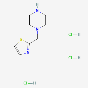 molecular formula C8H16Cl3N3S B2549756 2-(Piperazin-1-ylmethyl)-1,3-thiazole;trihydrochloride CAS No. 2470436-38-3