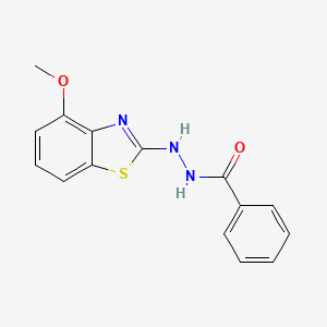 molecular formula C15H13N3O2S B2549757 N'-(4-methoxy-1,3-benzothiazol-2-yl)benzohydrazide CAS No. 851978-18-2