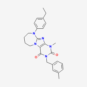 molecular formula C26H29N5O2 B2549760 10-(4-ethylphenyl)-1-methyl-3-(3-methylbenzyl)-7,8,9,10-tetrahydro-1H-[1,3]diazepino[2,1-f]purine-2,4(3H,6H)-dione CAS No. 923490-62-4