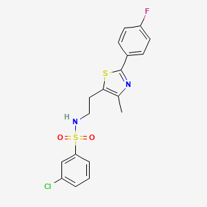 3-chloro-N-[2-[2-(4-fluorophenyl)-4-methyl-1,3-thiazol-5-yl]ethyl]benzenesulfonamide