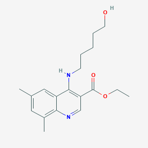 Ethyl 4-[(5-hydroxypentyl)amino]-6,8-dimethyl-3-quinolinecarboxylate