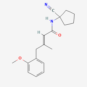 (E)-N-(1-cyanocyclopentyl)-4-(2-methoxyphenyl)-3-methylbut-2-enamide