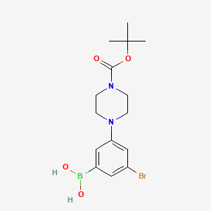 molecular formula C15H22BBrN2O4 B2549795 3-Bromo-5-(4-BOC-piperazino)phenylboronic acid CAS No. 2088237-61-8