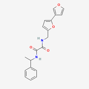 molecular formula C19H18N2O4 B2549798 N1-([2,3'-双呋喃]-5-基甲基)-N2-(1-苯乙基)草酰胺 CAS No. 2034342-96-4