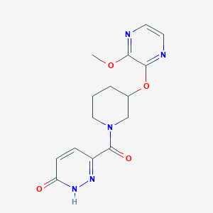 molecular formula C15H17N5O4 B2549802 6-(3-((3-甲氧基吡嗪-2-基)氧基)哌啶-1-羰基)吡哒嗪-3(2H)-酮 CAS No. 2034436-67-2