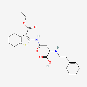 B2549813 2-((2-(Cyclohex-1-en-1-yl)ethyl)amino)-4-((3-(ethoxycarbonyl)-4,5,6,7-tetrahydrobenzo[b]thiophen-2-yl)amino)-4-oxobutanoic acid CAS No. 1098619-68-1