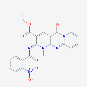 molecular formula C22H17N5O6 B2549820 (Z)-ethyl 1-methyl-2-((2-nitrobenzoyl)imino)-5-oxo-2,5-dihydro-1H-dipyrido[1,2-a:2',3'-d]pyrimidine-3-carboxylate CAS No. 534565-45-2