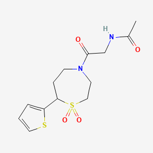 N-(2-(1,1-dioxido-7-(thiophen-2-yl)-1,4-thiazepan-4-yl)-2-oxoethyl)acetamide