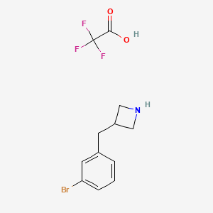 molecular formula C12H13BrF3NO2 B2549849 3-[(3-Bromophenyl)methyl]azetidine, trifluoroacetic acid CAS No. 2060005-61-8